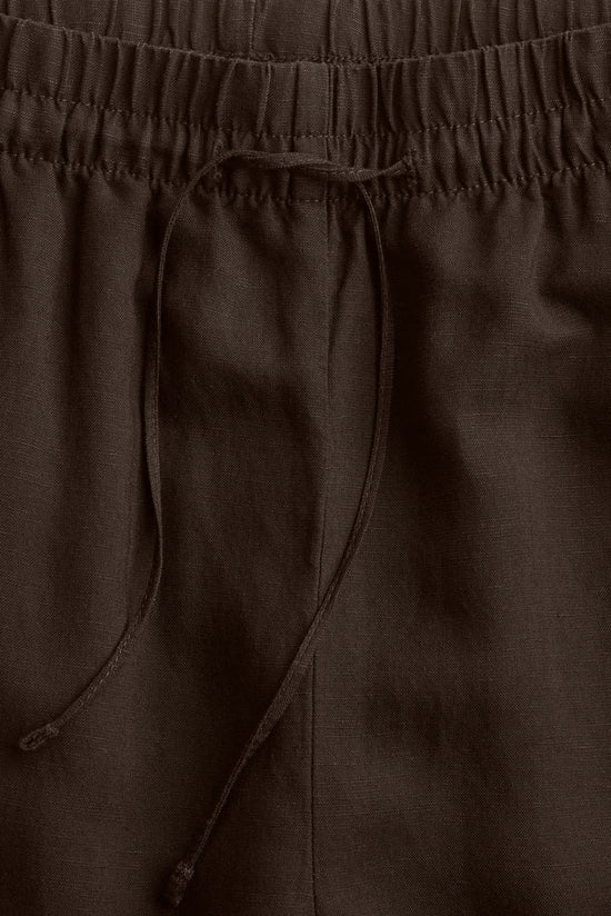Chocolate Brown Linen Trousers kevincollin.com