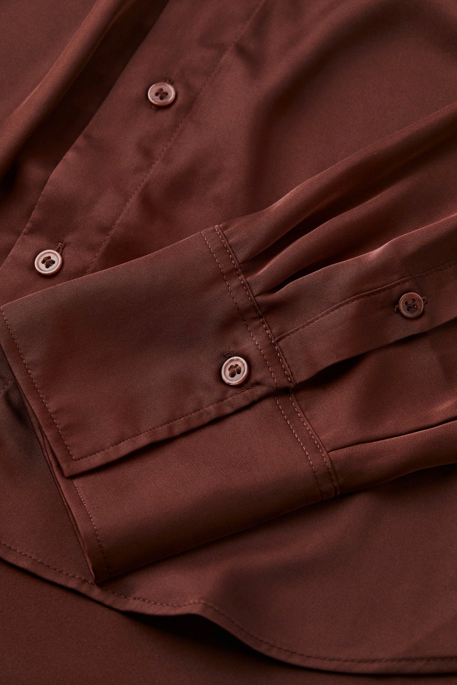 Dark Brown V-Neck Blouse kevincollin.com