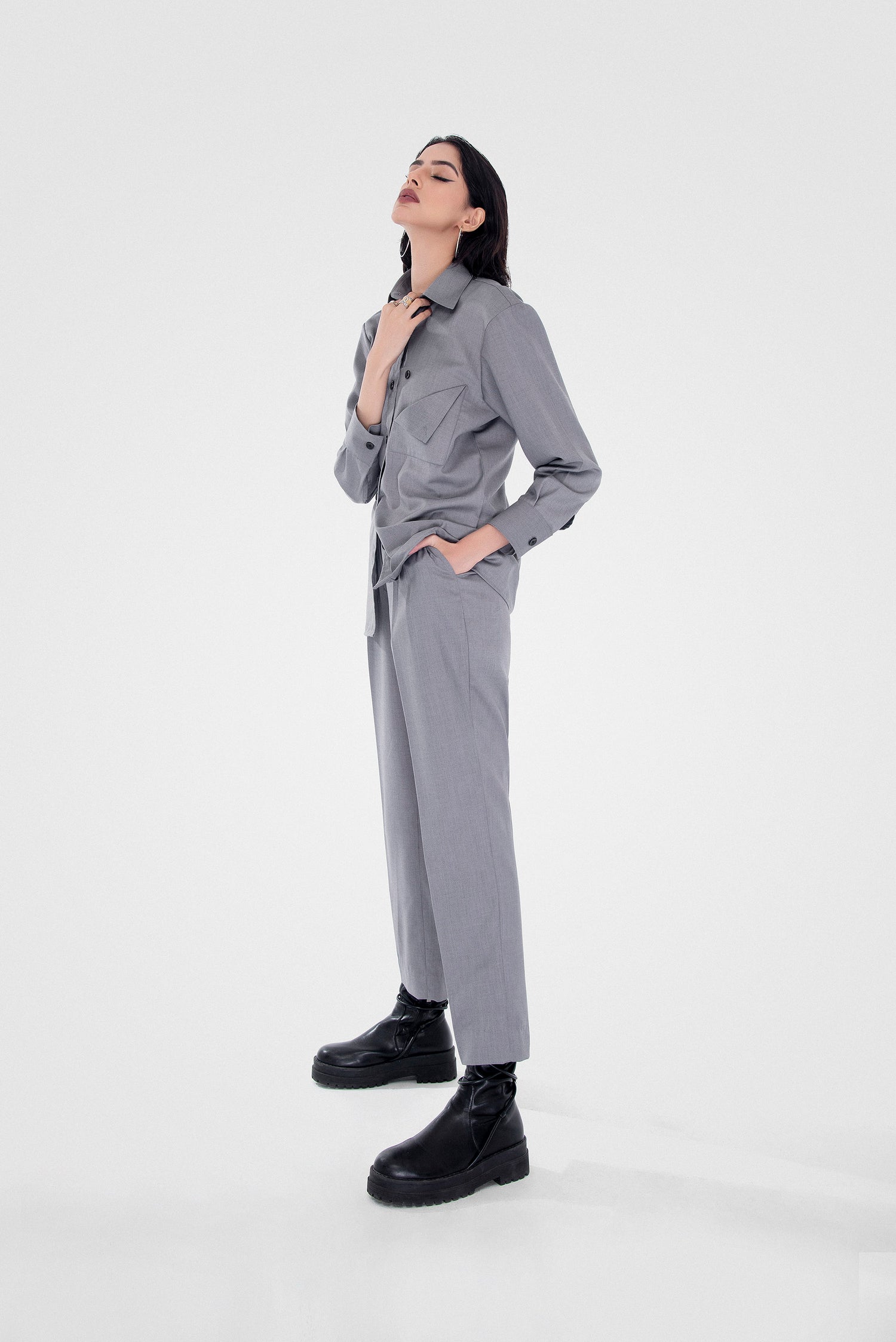 Grey Safari Suit kevincollin.com