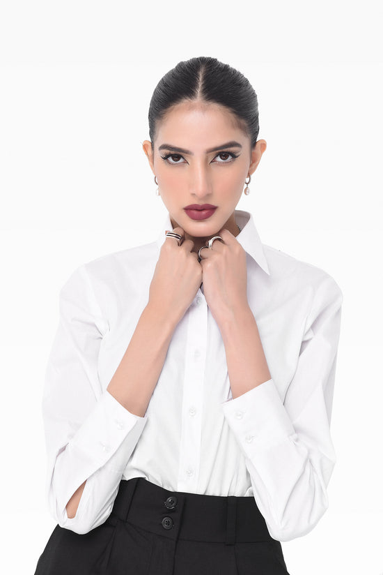 White Button Down Collar Shirt kevincollin.com