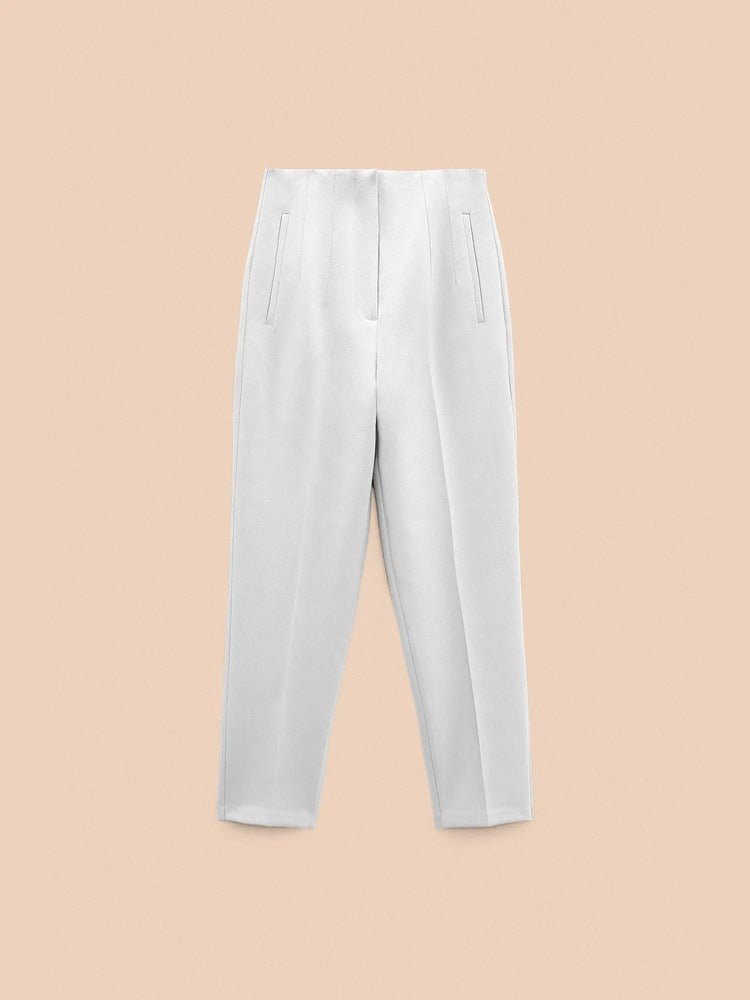 White High Waisted Pants kevincollin.com